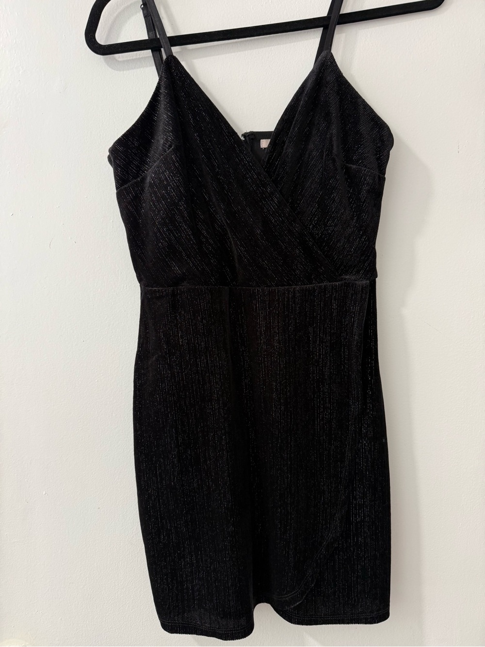 Black Sparkle V-Neck Slip Dress velvet